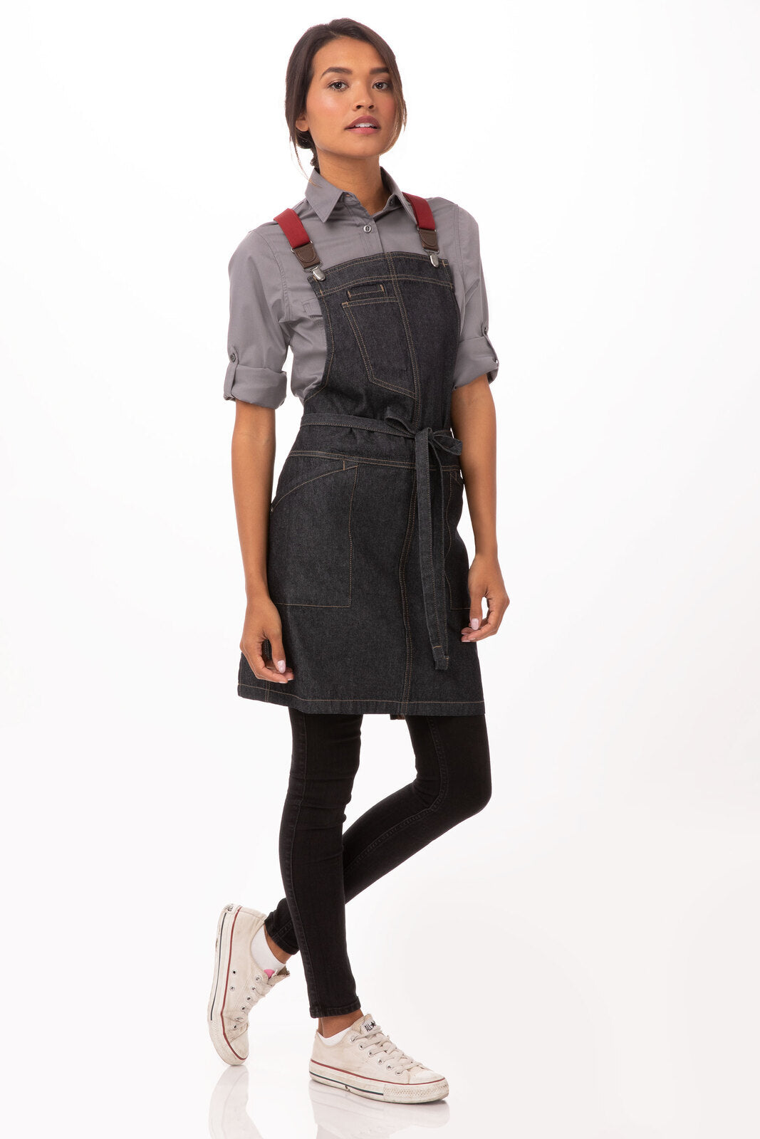 Chef Works Berkeley Petite Bib Apron- Indigo Blue - Hospitality Connect