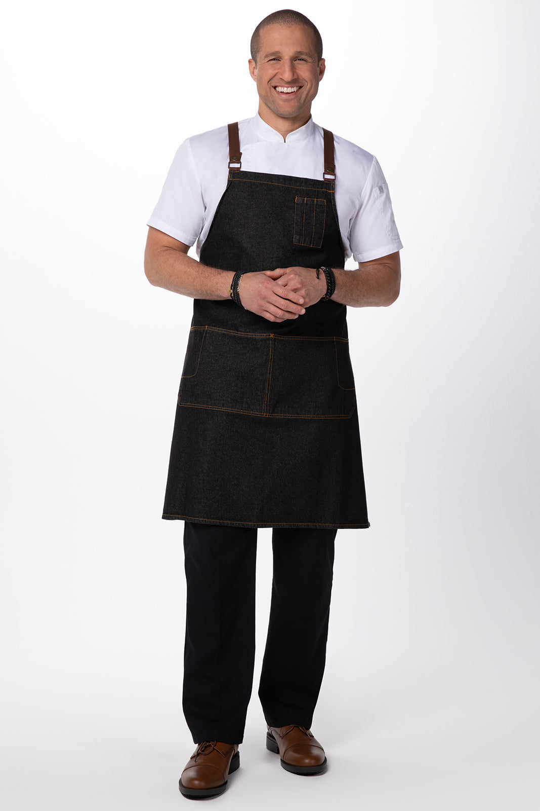 Chef works Memphis Denim Cross Back Apron- Black - Hospitality Connect