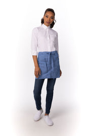 Chef works Medford Half Bistro Apron- French Blue - Hospitality Connect