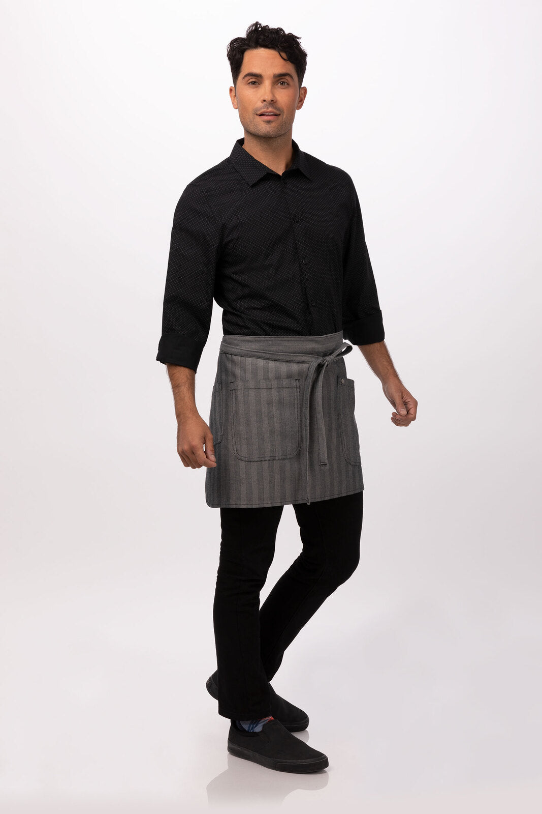 Chef Works Seattle Half Bistro Apron- Black - Hospitality Connect