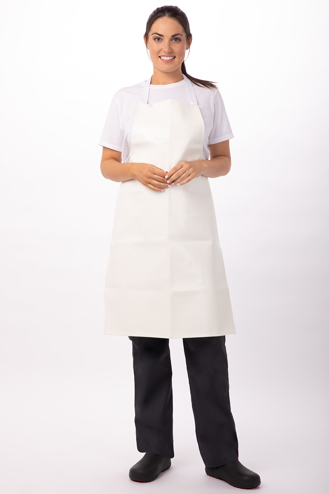 Chef works Short PVC Bib Apron- White - Hospitality Connect