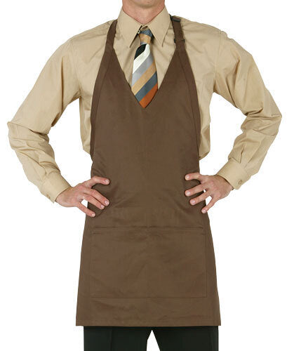 Chef works V-Neck Tuxedo Apron- Chocolate - Hospitality Connect
