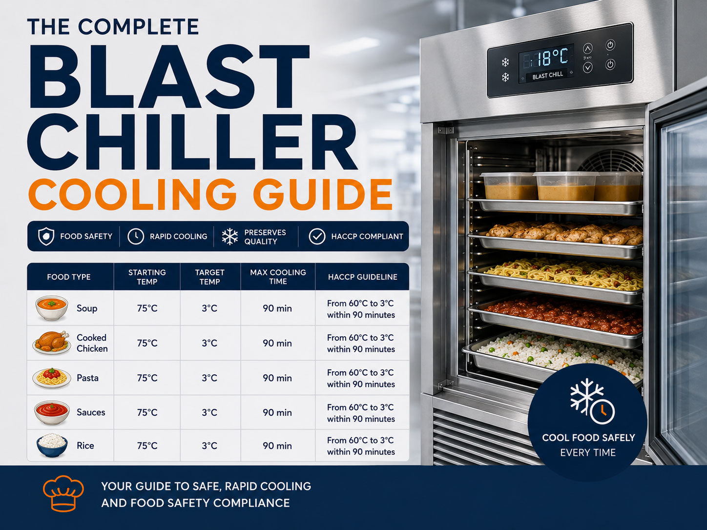 Blast Chiller Cooling Times Explained: Safe Commercial Food Cooling Guide