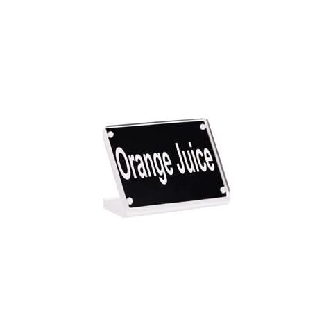 Acrylic buffet sign with stainless steel magnet plate, part of the commercial buffet serving range.