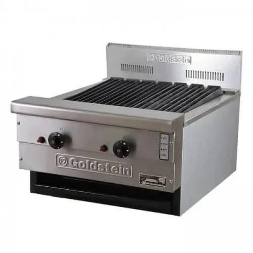 Goldstein 800 Series Radiant Gas Char Broiler RBA24L with 610mm grill surface, featuring stainless steel construction and control knobs
