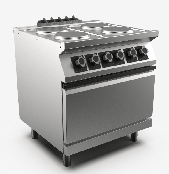 Mareno four hob electric cook top with static electric oven.