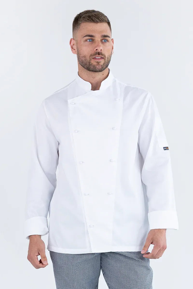 Aussie Chef Prochef classic white long sleeve chef jacket.