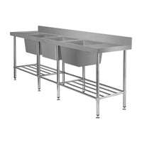 Stainless Triple Sink Bench