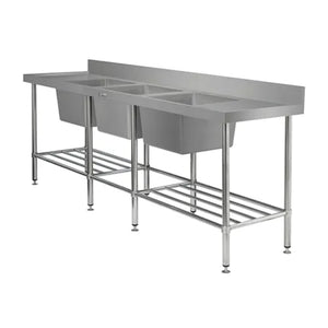 Triple Sink Stainless Benches