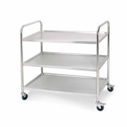 SOGA 3 Tier 86x54x94cm Stainless Steel Kitchen Dinning Food Cart Trolley Utility Round Large - Hospitality Connect