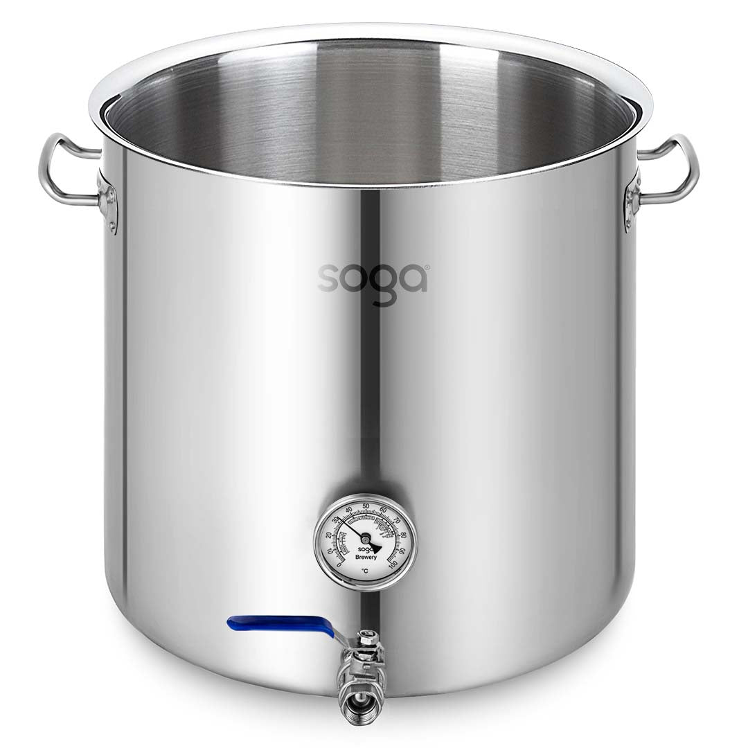 SOGA Stainless Steel 71L No Lid Brewery Pot With Beer Valve 45*45cm - Hospitality Connect