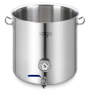 SOGA Stainless Steel 71L No Lid Brewery Pot With Beer Valve 45*45cm - Hospitality Connect