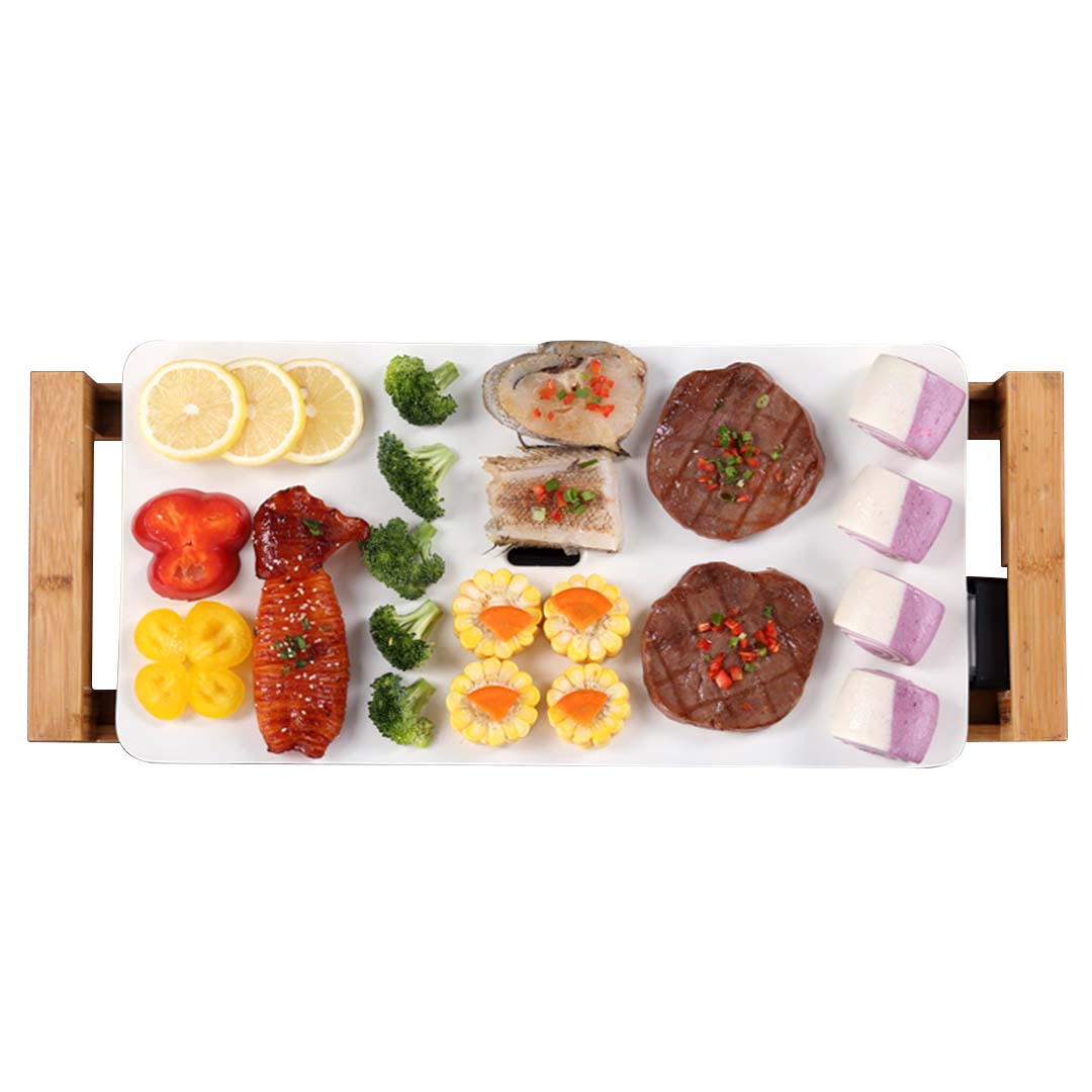 SOGA Electric Ceramic BBQ Grill Non-stick Surface Hot Plate for Indoor & Outdoor White - Hospitality Connect