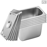 SOGA 6X Gastronorm GN Pan Full Size 1/3 GN Pan 20cm Deep Stainless Steel Tray With Lid - Hospitality Connect