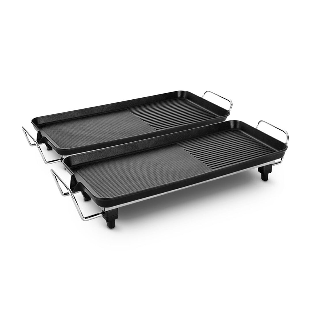 SOGA 2X 48cm Electric BBQ Grill Teppanyaki Tough Non-Stick Surface Hot Plate Kitchen 3-5 Person - Hospitality Connect