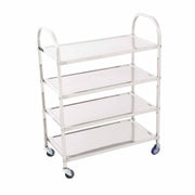 SOGA 4 Tier Stainless Steel Kitchen Dinning Food Cart Trolley Utility Size Square Large - Hospitality Connect