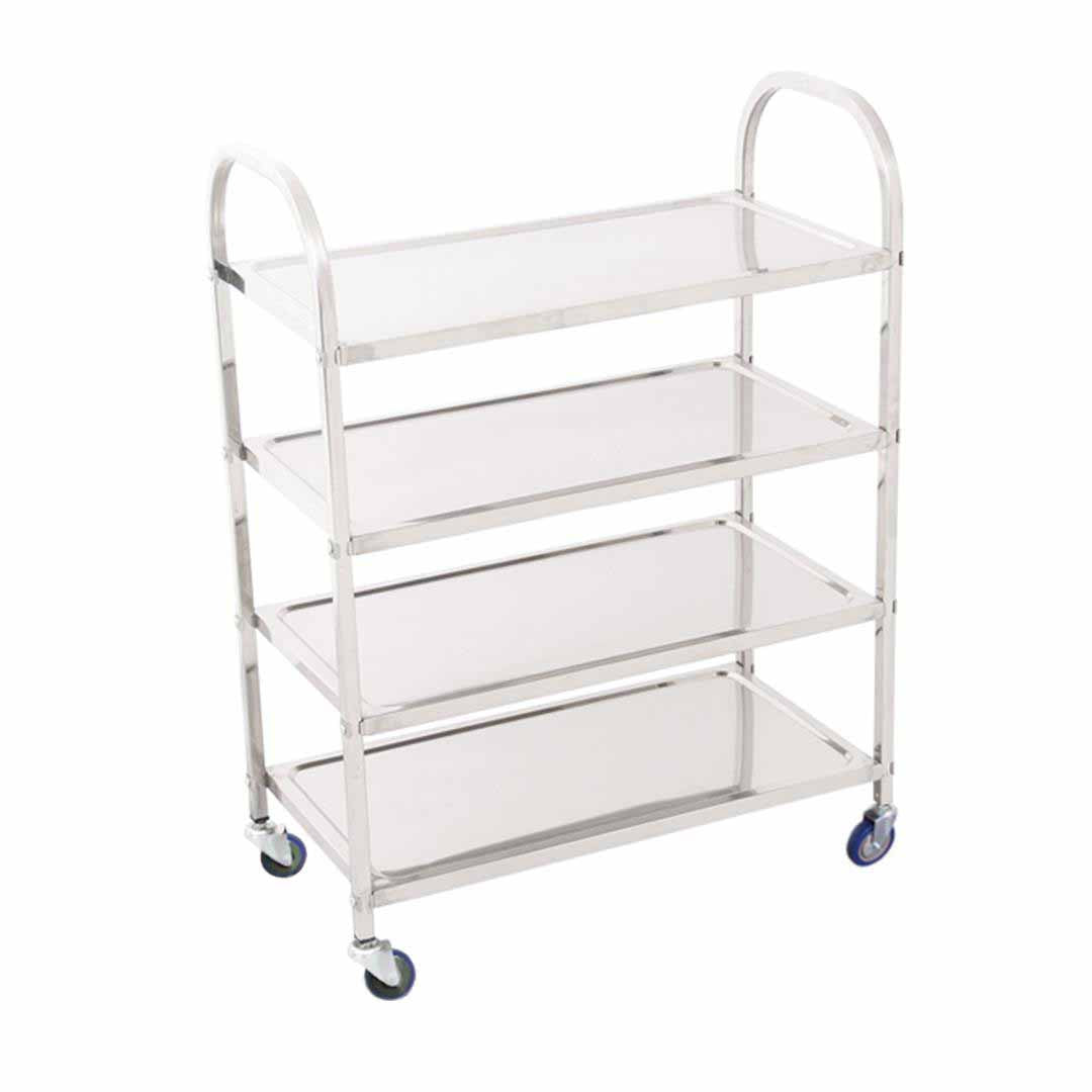 SOGA 4 Tier Stainless Steel Kitchen Dinning Food Cart Trolley Utility Size Square Large - Hospitality Connect