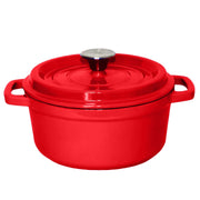 SOGA Cast Iron Enamel 24cm Porcelain Stewpot Casserole Stew Cooking Pot With Lid 3.6L Red - Hospitality Connect