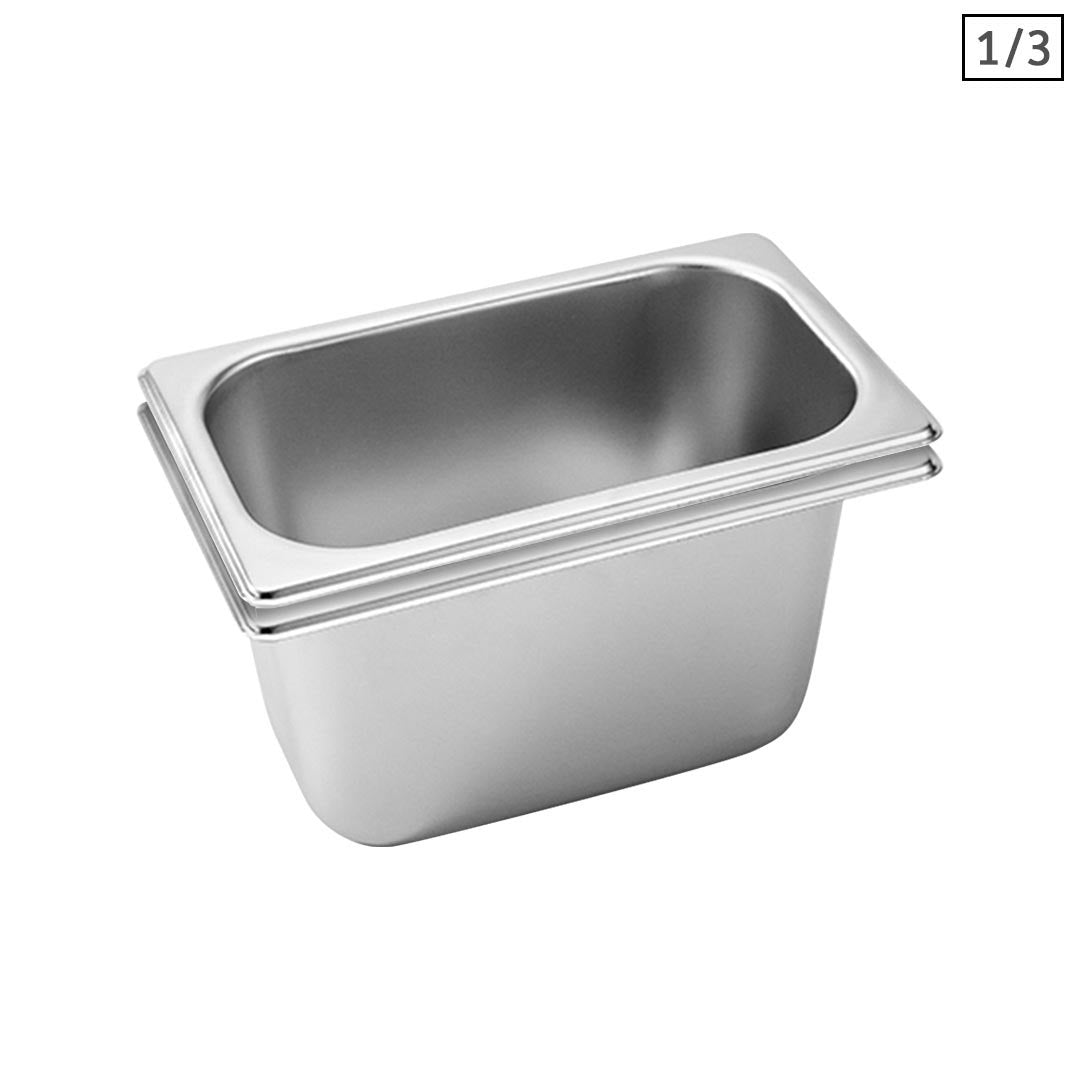 SOGA 2X Gastronorm GN Pan Full Size 1/3 GN Pan 15cm Deep Stainless Steel Tray - Hospitality Connect