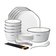 SOGA Diamond Pattern Ceramic Dinnerware Crockery Soup Bowl Plate Server Kitchen Home Decor Set of 13 - Hospitality Connect