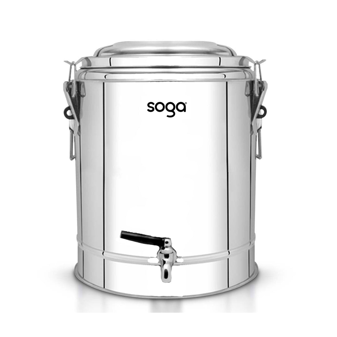 SOGA 40L Stainless Steel Insulated Stock Pot Dispenser Hot & Cold Beverage Container With Tap - Hospitality Connect