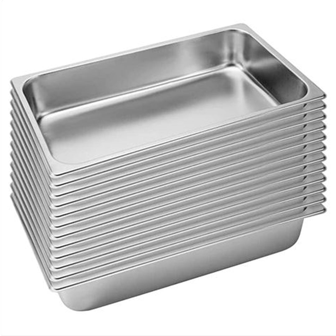 SOGA 12X Gastronorm GN Pan Full Size 1/1 GN Pan 10cm Deep Stainless Steel Tray - Hospitality Connect