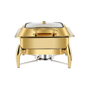 SOGA Gold Plated Stainless Steel Square Chafing Dish Tray Buffet Cater Food Warmer Chafer with Top Lid - Hospitality Connect