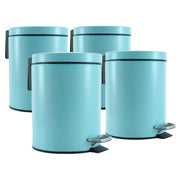 SOGA 4X 7L Foot Pedal Stainless Steel Rubbish Recycling Garbage Waste Trash Bin Round Blue - Hospitality Connect