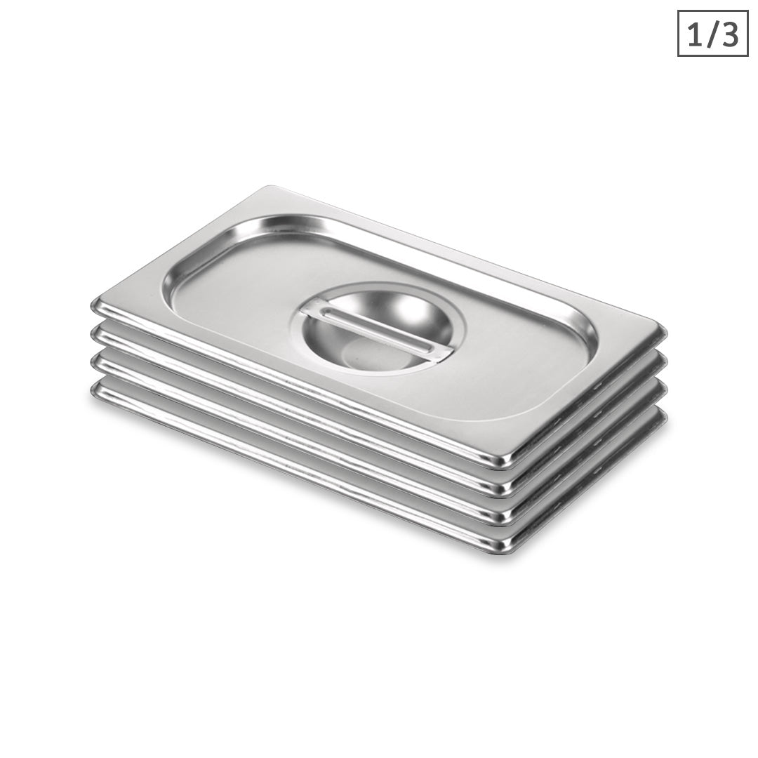 SOGA 4X Gastronorm GN Pan Lid Full Size 1/3 Stainless Steel Tray Top Cover - Hospitality Connect