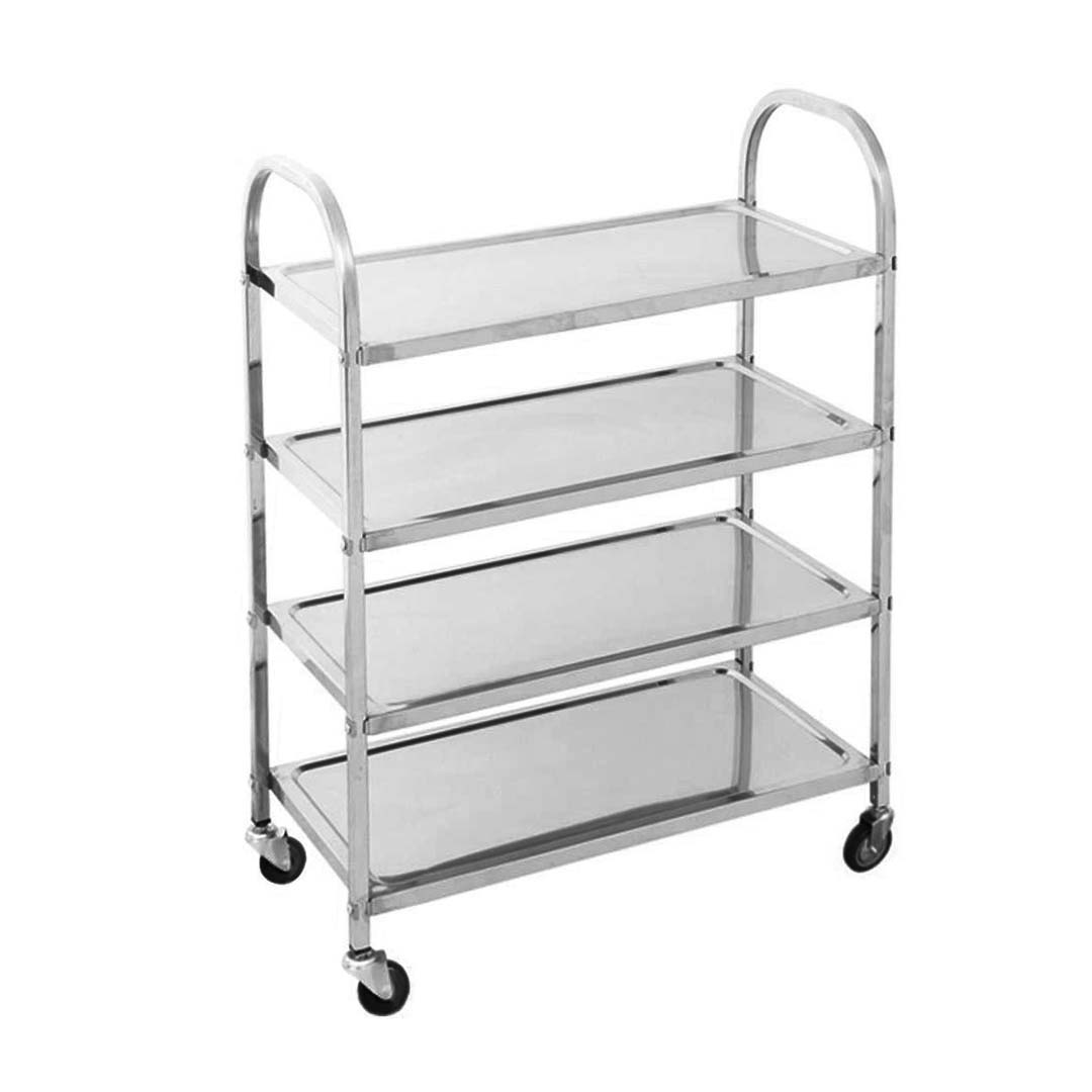 SOGA 4 Tier 950x500x1220 Stainless Steel Kitchen Dining Food Cart Trolley Utility - Hospitality Connect