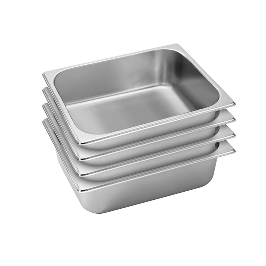 SOGA 4X Gastronorm GN Pan Full Size 1/2 GN Pan 10cm Deep Stainless Steel Tray - Hospitality Connect