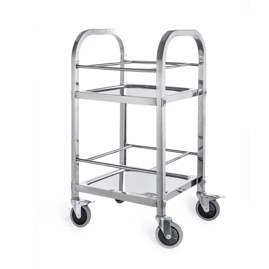 SOGA 2 Tier 500x500x950 Stainless Steel Square Tube Drink Wine Food Utility Cart - Hospitality Connect
