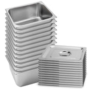 SOGA 12X Gastronorm GN Pan Full Size 1/2 GN Pan 20cm Deep Stainless Steel Tray With Lid - Hospitality Connect