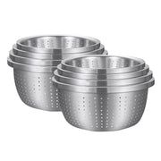 SOGA 2X Stainless Steel Nesting Basin Colander Perforated Kitchen Sink Washing Bowl Metal Basket Strainer Set of 4 - Hospitality Connect