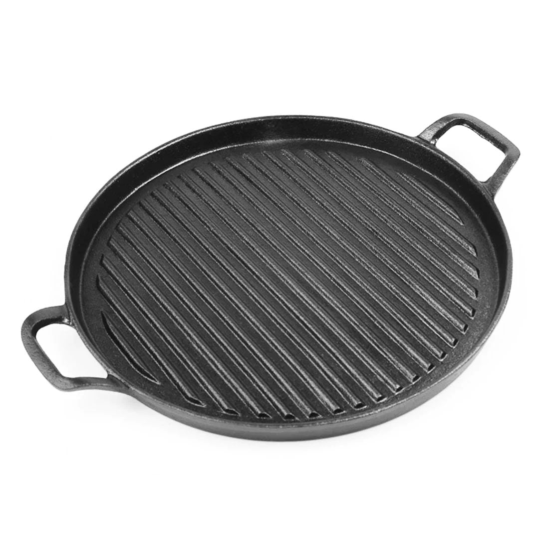 SOGA 30cm Ribbed Cast Iron Frying Pan Skillet Coating Steak Sizzle Platter - Hospitality Connect