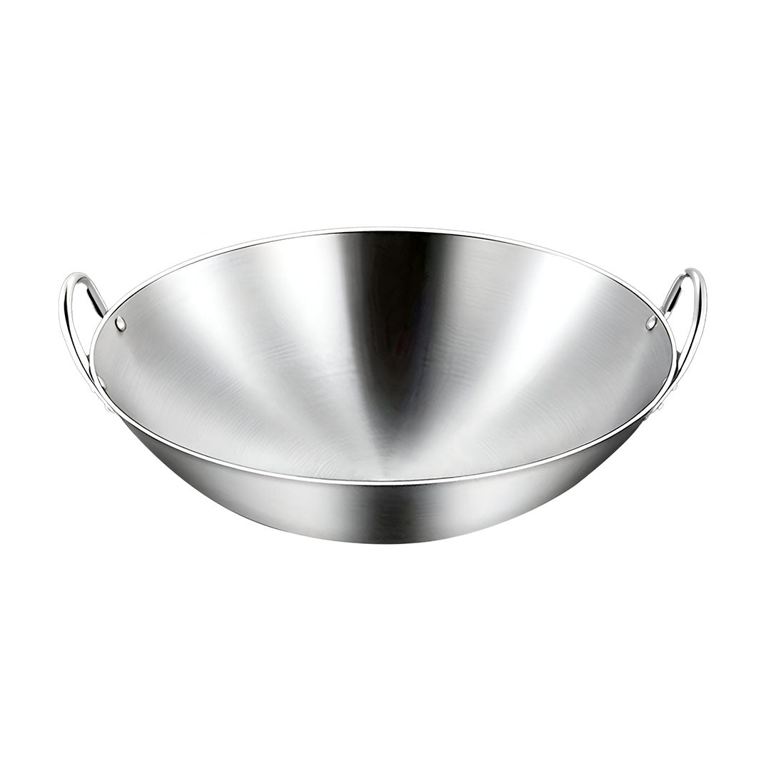 SOGA 43cm Stainless Steel Kitchen Cooking Wok with 2 Sturdy Handles - Hospitality Connect