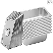 SOGA 12X Gastronorm GN Pan Full Size 1/3 GN Pan 10cm Deep Stainless Steel Tray With Lid - Hospitality Connect