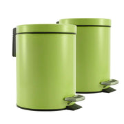 SOGA 2X Foot Pedal Stainless Steel Rubbish Recycling Garbage Waste Trash Bin Round 12L Green - Hospitality Connect