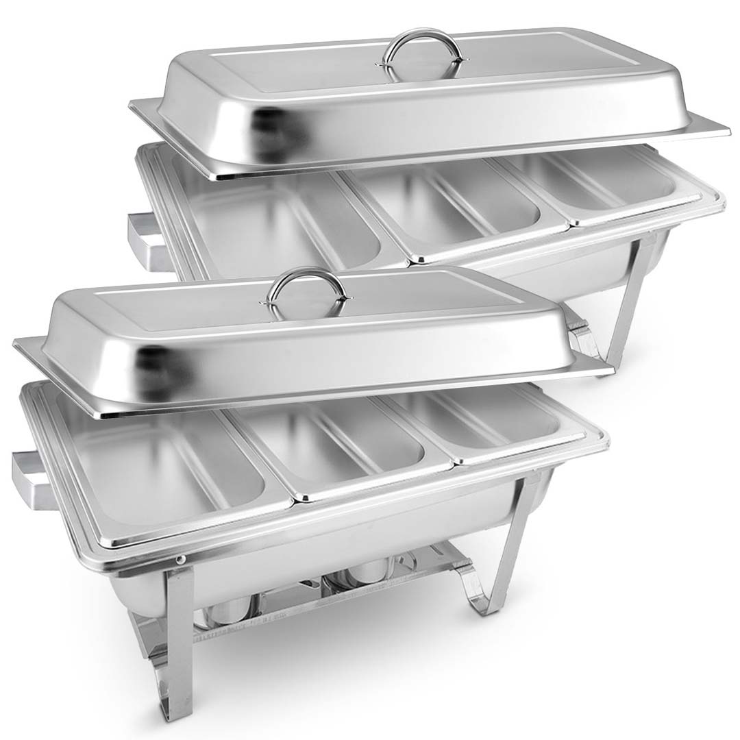 SOGA 2X 3L Triple Tray Stainless Steel Chafing Food Warmer Catering Dish - Hospitality Connect