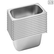 SOGA 12X Gastronorm GN Pan Full Size 1/3 GN Pan 15cm Deep Stainless Steel Tray - Hospitality Connect