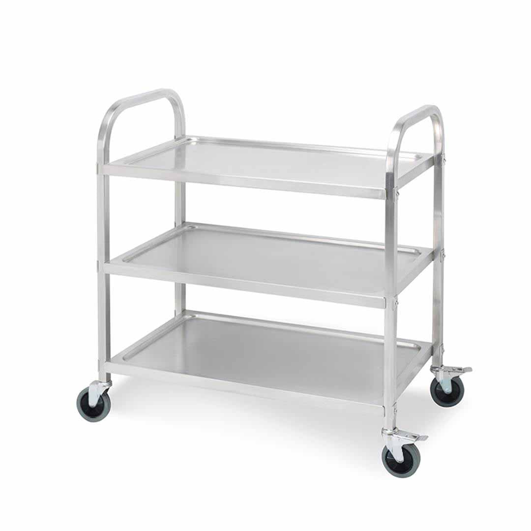 SOGA 3 Tier 85x45x90cm Stainless Steel Kitchen Dinning Food Cart Trolley Utility Size Medium - Hospitality Connect