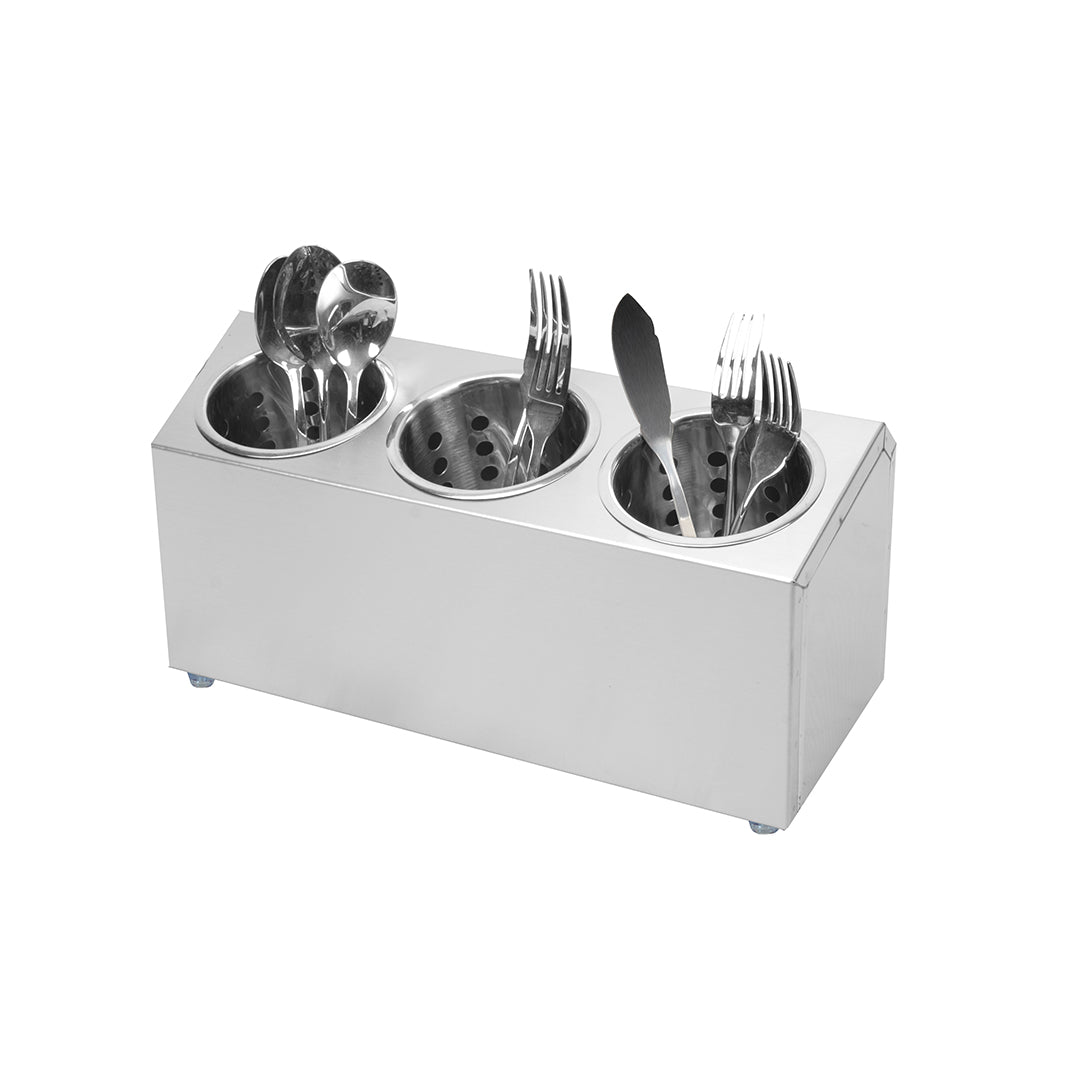 SOGA 18/10 Stainless Steel Commercial Conical Utensils Cutlery Holder with 3 Holes - Hospitality Connect