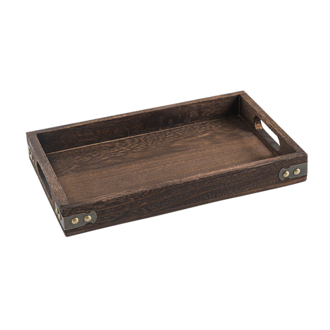 SOGA Small Walnut Brown Rectangle Wooden Tray Breakfast Dinner Serving Board Tea Set Holder Kitchen Home Decor - Hospitality Connect