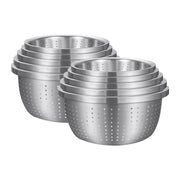 SOGA 2X Stainless Steel Nesting Basin Colander Perforated Kitchen Sink Washing Bowl Metal Basket Strainer Set of 5 - Hospitality Connect
