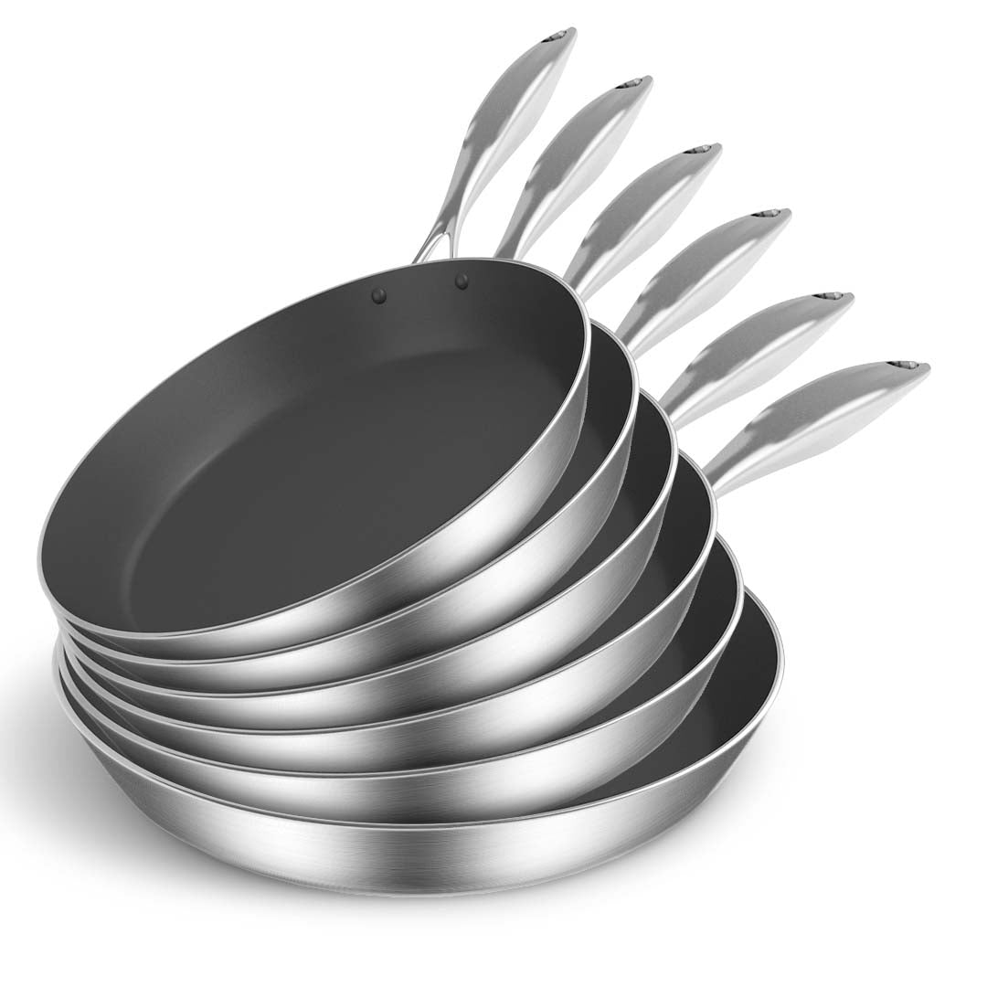 SOGA 6X Stainless Steel Fry Pan Frying Pan Induction FryPan Non Stick Interior Skillet - Hospitality Connect