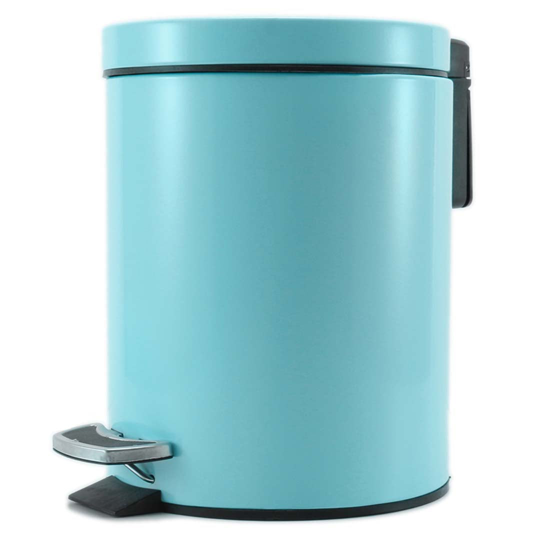SOGA Foot Pedal Stainless Steel Rubbish Recycling Garbage Waste Trash Bin Round 7L Blue - Hospitality Connect