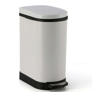 SOGA Foot Pedal Stainless Steel Rubbish Recycling Garbage Waste Trash Bin 10L U White - Hospitality Connect