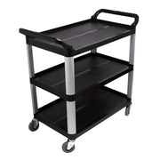 SOGA 3 Tier Food Trolley Food Waste Cart Storage Mechanic Kitchen Black Large - Hospitality Connect