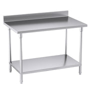 SOGA Commercial Catering Kitchen Stainless Steel Prep Work Bench Table with Back-splash 120*70*85cm - Hospitality Connect