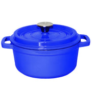 SOGA Cast Iron 24cm Enamel Porcelain Stewpot Casserole Stew Cooking Pot With Lid 3.6L Blue - Hospitality Connect